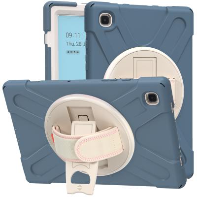 China Fashionable Tablet Case Fashion Design Silicone+pc Tablet Cases For Samsung T500 With Hand Strap And Kickstand for sale