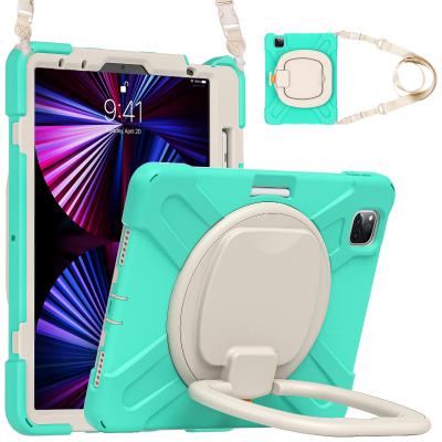 China Shockproof for ipad pro 11 2021 with popular shoulder strap and kickstand tablet case for sale