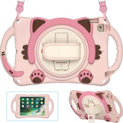 China 360 degree rotating new design cute case for kids with hand strap and kickstand for ipad mini 1/2/3/4/5 for sale