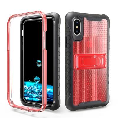 China Durable Built-in TPU+PC Kickstand Red Color Mobile Phone Cover Universal Case For iPhone X XS for sale