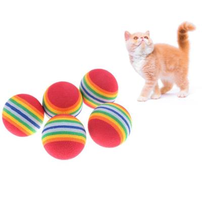 China GP091 EVA Colorful Elastic Rainbow Ball Viable Wholesale Cat Toy Small Ball Lighter for sale