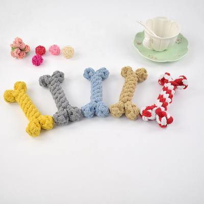 China Viable Bone Shaped GP108 Dog Toys Bite Heavy Duty Molar Cotton Rope Woven Dog Toys Pet Products Pet Toys for sale