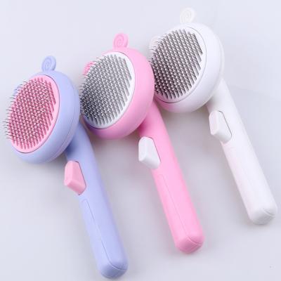 China New 2023 Cat Float Hair Brush Beauty Needle Comb Dog Viable Cleaning Self-cleaning Comb Pet Supplies GP035 for sale