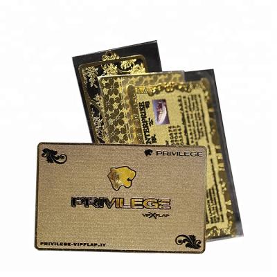 China Custom Logo Cards Engraved Gold Metal Promotion Making Invitation Computer Engraving VIP Member Business Card for sale