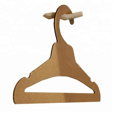 China Custom Brand Logo Printing Coat Recycled Kraft Cardboard Paper Hanger Clothes Paper Hanger For Packaging for sale