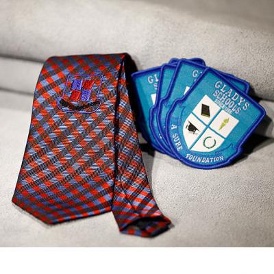 China School Clothes Custom School Logo Uniform Woven Badge Tie School Logo Sock for sale