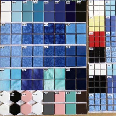 China Mosaic Tile Blue Polished Glazed Ceramic Tile Floor Marble With Low Price for sale