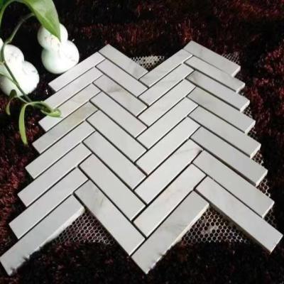 China Inkjet printing decorative mosaic bathroom wall glass mosaic chevron mosaic tile for sale