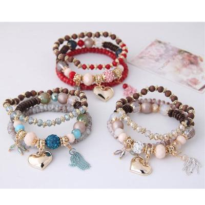 China New BOHEMIA Amazon Bead Bracelet Fashion Round Tassel Multilayer Bracelet Bangle for sale