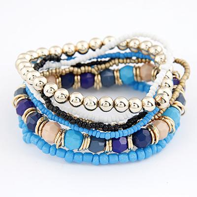 China Resin Flower Candy Color Seed Stone Bracelets Bohemian Boho Beaded Bracelets Multilayer Bracelet For Women for sale