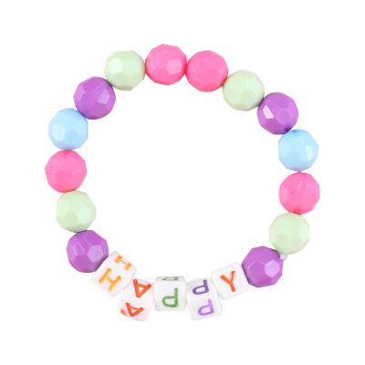 China 2021 best china low price kids bracelet colorful acrylic bead beautiful and durable bracelet for sale