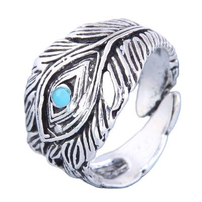 China Fashion design and durable ring manufacturer supply alloy irregular ring with feather shape for sale