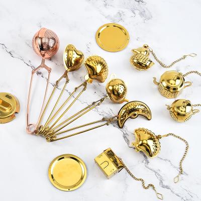 China WITH LID New Arrival Stainless Steel Tea Infuser Ball Novelty Tea Accessories Supplier Tea Gold Strainer for sale