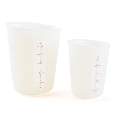 China Tools Stocked Baking Silicone With Visible Translucent Scale Kitchen Bakeware Measuring Cup Set for sale