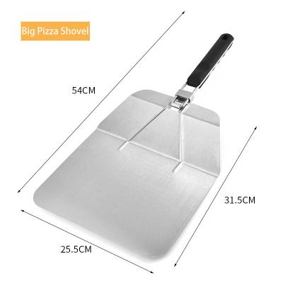 China Stocked wholesale 8 inch 10 inch square pizza shovel thick aluminum folding tool for sale