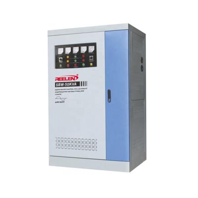 China SBW Three Phase Full Automatic Compensate Voltage Stabilizer 50KVA SBW-50KVA AC Voltage Regulator for sale