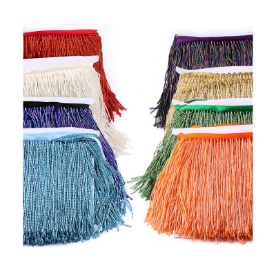 China Popular Hot Sale 10cm Multiple Color Custom Beaded Tassels Fringe Dress Accessories for sale