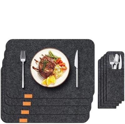 China 3mm Thickness Felt Gray Color Sustainable Custom Eco-Friendly Place Mats And Coasters For Drinks Table Kitchen Table With Coasters for sale