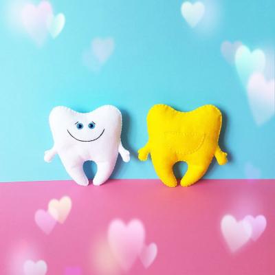 China 2019 Hot Selling Decoration Pillowtoy Tooth Fairy Felt Tooth Toy Soft Custom Felt Tooth Pillow for sale