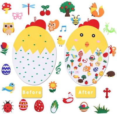 China Easter Festival Kid's Room Decoration Custom Logo Children's Room Wall Hanging Decor Yarn Felt Easter Chick Set Felt Craft Kits for Easter Gifts for sale