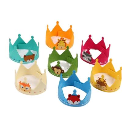 China Festival decoration 2021 new design high quality custom felt cute birthday dress crown for kids birthday-party for sale