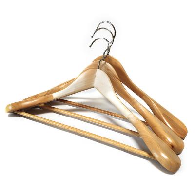 China Wholesale Casual High Quality Solid Wood Coat Hangers Cheap Wooden Coat Hanger Coat Hanger For Clothes for sale