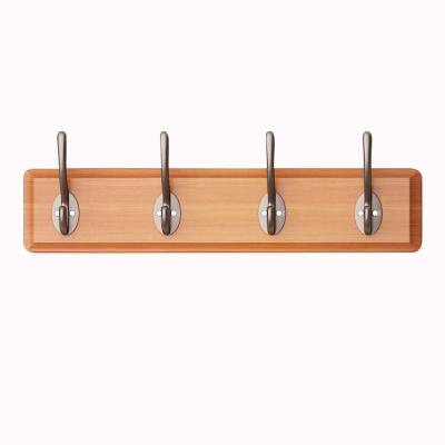 China Modern Household Bamboo Bedroom Entryway Wall Mounted Coat Rack Coat Hanger Clothes Hooks for sale