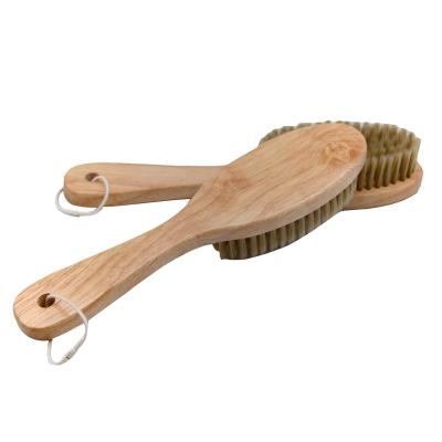 China Easily Cleaned Household Hair Washing Soft Brush Soft Brush Household Hair Handle Solid Wood Laundry Brushes for sale