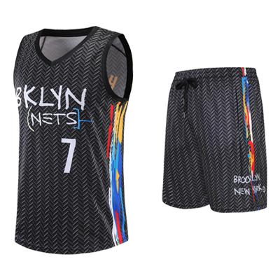 China Custom Mens Sublimation Basketball Jerseys Outdoor Training Net Irving Durant Basketball Uniform Antibacterial for sale