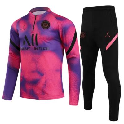 China New style sweet pink color soccer set soccer jackets tracksuits psg zipper tracksuit football for sale