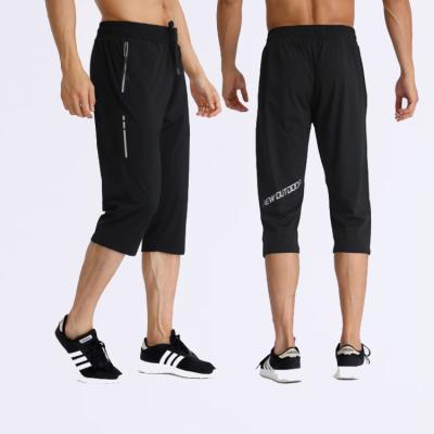 China Amazon Hot Sale QUICK DRY Men's Quick Dry Drawstring Cropped Pants Gym Sports Half Pants for sale