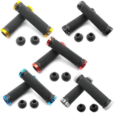 China BMX Mountain Bike Grip Cover Aluminum Alloy Double Locking Rubber Bushing Grip Sleeve Bicycle Side Grip for sale