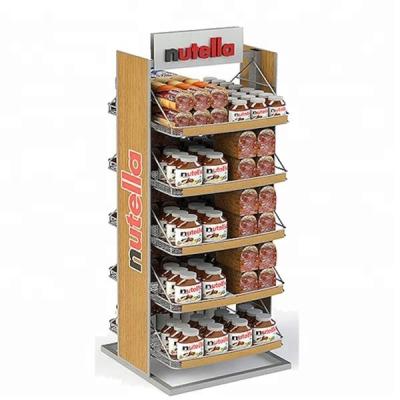 China Hanging metal shelf nutella display rack represents nutalla jars also can be customized for sale