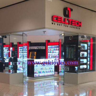 China Customized Cell Phone Shop Furniture With 6m Shop Counter Design 10m for sale