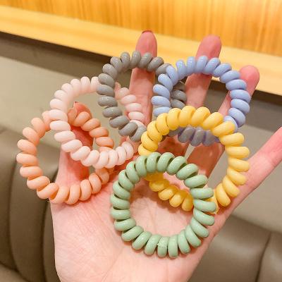 China Head Decration Women Fashion Box Spiralized Rubber Band Telephone Wiring Hair Ties Elastic Headband Hair Accessories Coil Ring Scrunchies for sale