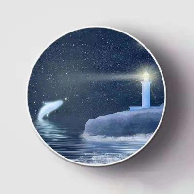 China Sustainable Dolphins In The Starry Sky Coasters For Drinks Round Absorbent Ceramic Stone Coasters With Cork Base Funny Drink for sale