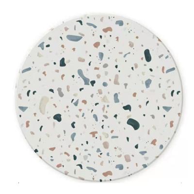 China Promotional Custom Logo Printed Blank Ceramic Car Clog Viable Marble Theme Series Terrazzo Coasters Wholesale for sale