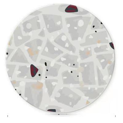 China OEM Viable Marble Terrazzo Series Hoof Theme Marble Sublimation Round Ceramic Coaster With Cork for sale