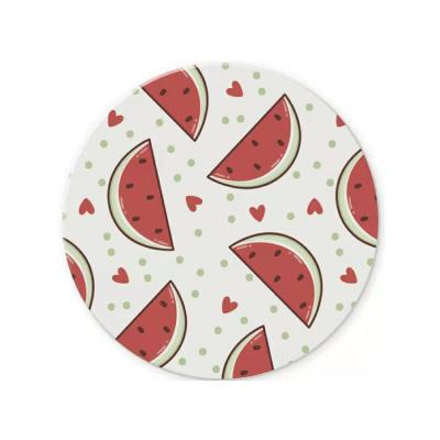 China Fruit Series Watermelon Viable Clog Theme Ceramic Coasters For Drinks 4-Inches Absorbent For Cups And Glasses for sale