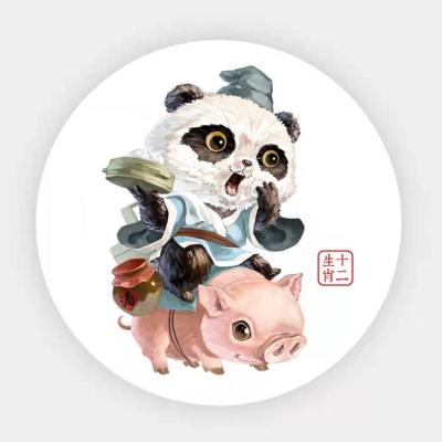 China Jia Yi Cute Panda Riding A Pig Zeramika Mendi Ceramiczne Keramicki Diatomite Viable Natural Coaster for sale