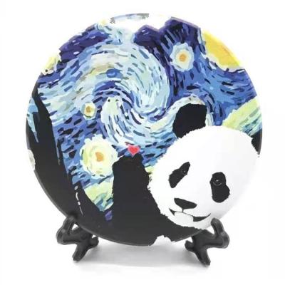 China Viable Chinese Style Panda Coaster Sublimation Car Ceramic Coaster For Drinks Wholesale Diy Ceramic Coaster for sale