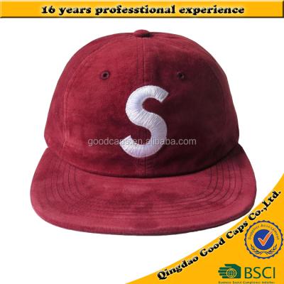 China 6 JOINT Flat Brim Hats And Sports Hats Mens Snapback Suede High Quality Customized Hats for sale