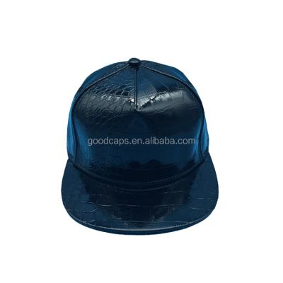 China New Design JOINT Crocodile Pattern Leather Hat Cap Custom 5 Panel Fashion Hat Snapback Hat zu verkaufen