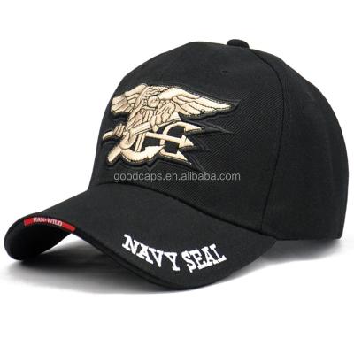 China JOINT Navy Seal Logo Caps 3D Embroidery Sports Hats Cotton 6 Panel Baseball Caps And Hats For Men for sale