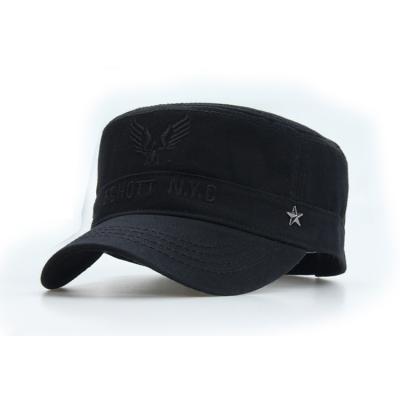 China Embroidery JOINT Flat Logo Limited Hats And Caps Mens Cotton Washed Outdoor Army Hats for sale