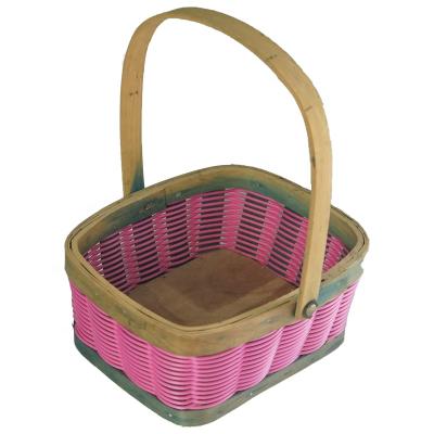 China 100% Sustainable Handmade Woven Natural Wooden Baskets, High Quality Picnic Baskets Boxed Storage Wooden Basket For Storage for sale