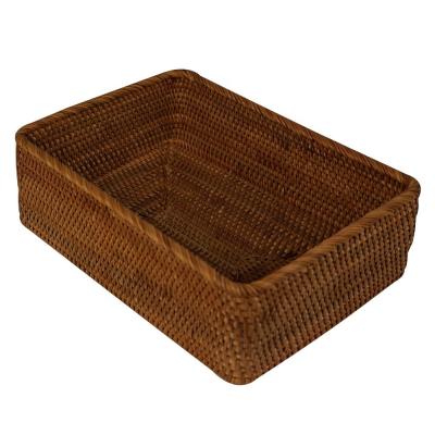 China Handmade Style Basket Woven Rattan Food Storage Sustainable Weaving Basket In Guangxi for sale