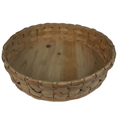 China 2021 Handmade Tending in Gifts and Crafts Wholesales Portable Handmade Rattan Round Storage Wooden Woven Basket with Handle for sale