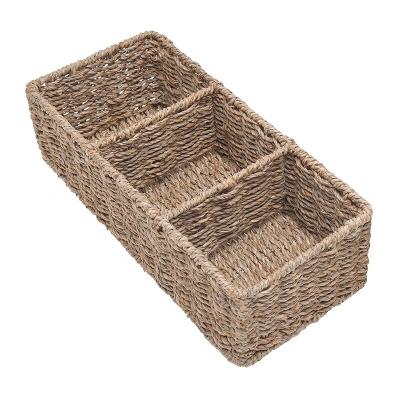 China 2021 Sustainable Trending in Gifts and Crafts Wholesales Hand - Woven Plant Plankton Bathroom Storage Basket for Countertop Organizer for sale