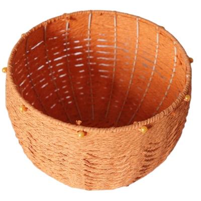 China Sustainable Hand & Woven Wicker Storage Basket with Lid Woven Shelf Basket for Bathroom Bedroom, Nesting Organizer Basket Set for sale